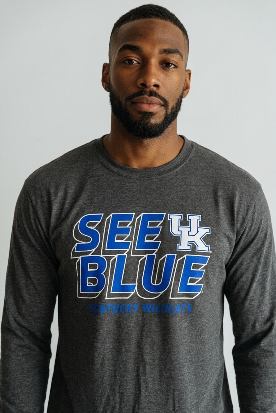 Captivating 3XL NCAA Kentucky Wildcats LS Gray T-Shirt (NWT)